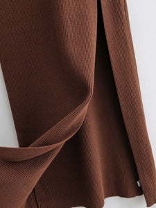 Knitted Long Sleeve Side Slit Dress - The Angels Hub